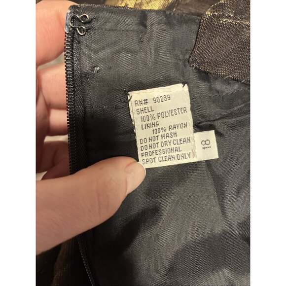 Michelle Fashion Formal Black Gold Metallic Beaded Long Gown Dress 18 Xl - Picture 5 of 6